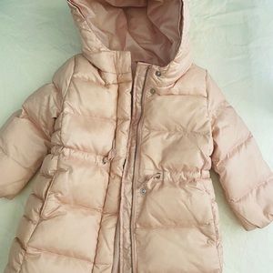 Gap down puffer jacket with fur lined hood